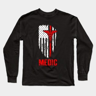 Official Medic Flag Long Sleeve T-Shirt